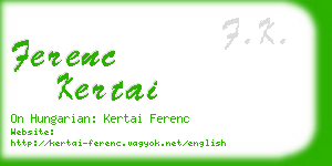 ferenc kertai business card